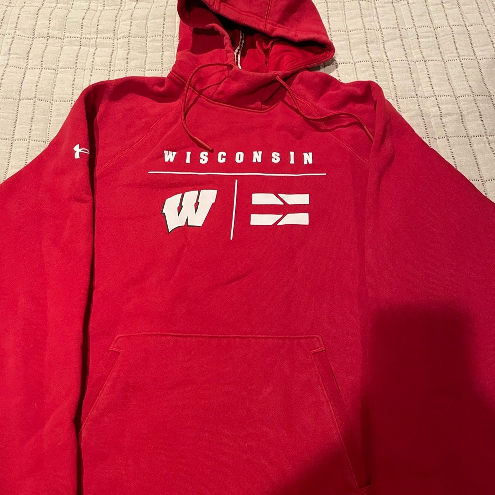 Red Wisconsin Hoodie